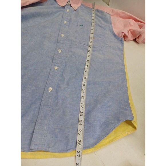 Vtg Tommy Hilfiger Youth XL Long Sleeve Colorblock Shirt Crest Logo - Picture 8 of 10